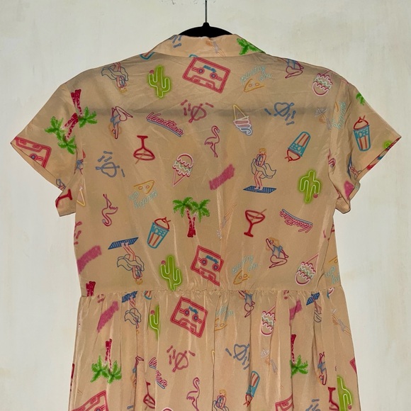 Cream/beige/tan retro summer dress - Picture 5 of 8